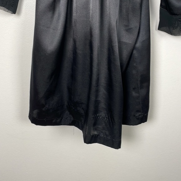 Morgan Taylor Intimates women robe size small satin black tie wrap - Picture 7 of 12